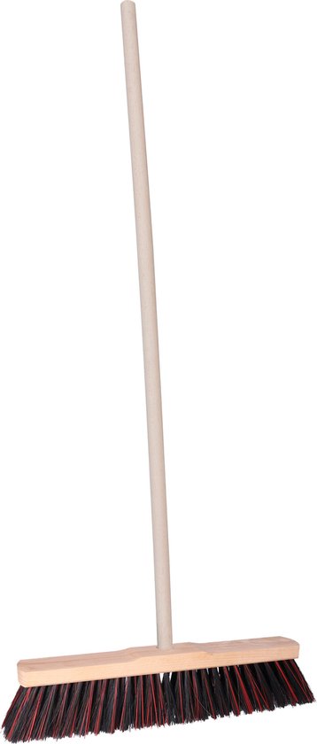 Brumag Straatbezem Budget line voor buiten terras tegels en klinkers - Harde bezemkop 40 cm breed - Houten steel van 120 cm van Brumag