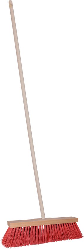 Brumag Straatbezem Budget line voor buiten terras tegels en klinkers - Harde bezemkop 40 cm breed - Houten steel van 120 cm van Brumag