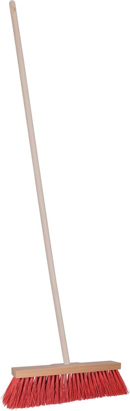 Brumag Straatbezem Budget line voor buiten terras tegels en klinkers - Harde bezemkop 40 cm breed - Houten steel van 139 cm van Brumag