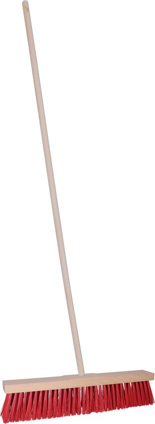 Brumag Straatbezem Budget line voor buiten terras tegels en klinkers - Harde bezemkop 50 cm breed - Houten steel van 120 cm van Brumag