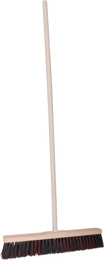 Brumag Straatbezem Budget line voor buiten terras tegels en klinkers - Harde bezemkop 50 cm breed - Houten steel van 139 cm van Brumag