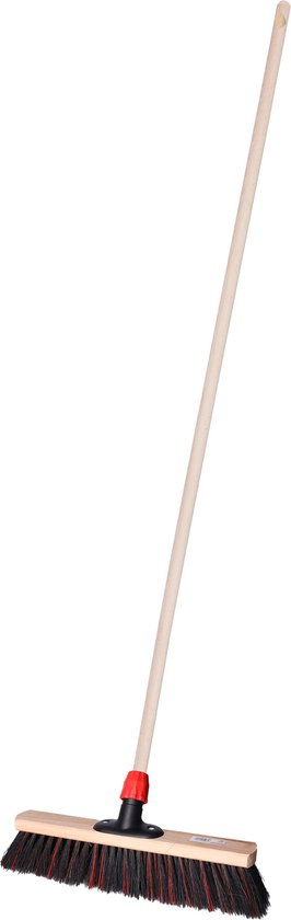 Brumag Straatbezem Elaston voor buiten tegels - Harde bezemkop 40 cm breed - Houten steel 139 cm van Brumag