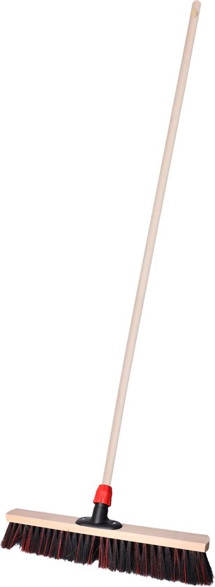 Brumag Straatbezem Elaston voor buiten tegels - Harde bezemkop 50 cm breed - Houten steel 139 cm van Brumag