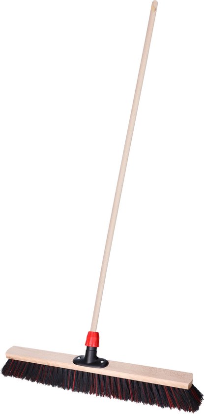 Brumag Straatbezem Elaston voor buiten tegels - Harde bezemkop 60 cm breed - Houten steel 139 cm van Brumag