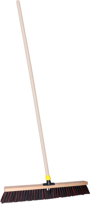 Brumag Straatbezem ODIN voor harde ondergrond - Harde bezemkop van 60 cm breed - Houten steel 129 cm van Brumag