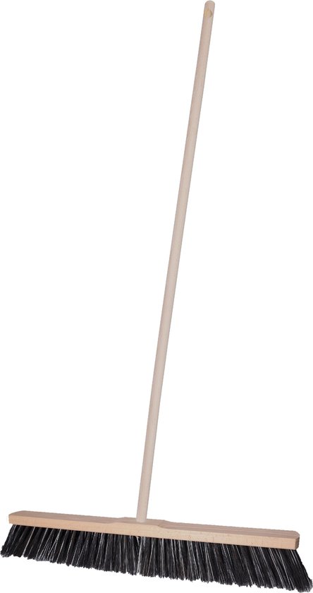 Brumag Straatbezem Terrasmaster voor buiten terras tegels en klinkers - Harde bezemkop 59 cm breed - Houten steel van 120 cm van Brumag