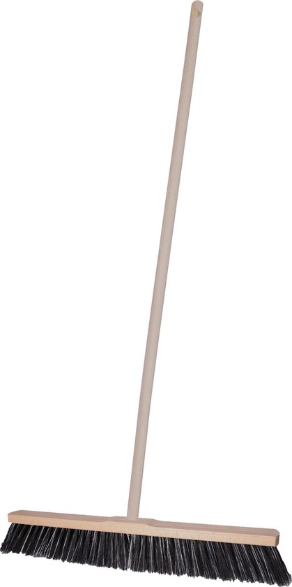 Brumag Straatbezem Terrasmaster voor buiten terras tegels en klinkers - Harde bezemkop 59 cm breed - Houten steel van 140 cm van Brumag