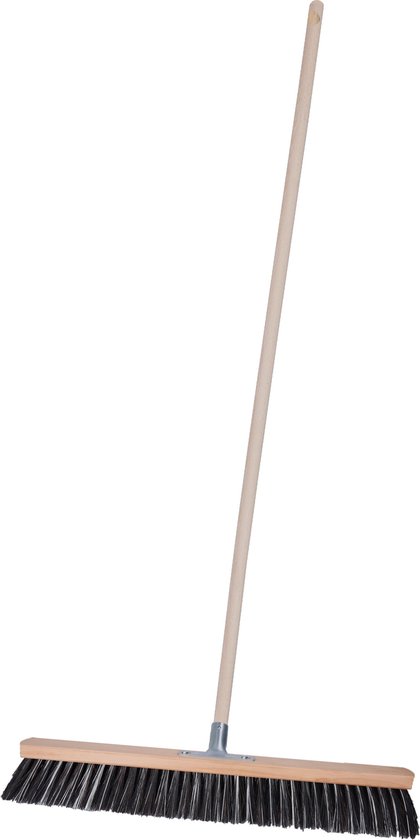 Brumag Straatbezem Terrasmaster voor buiten terras tegels en klinkers - Harde bezemkop 60 cm breed - Houten steel van 120 cm van Brumag