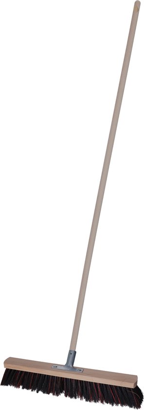 Brumag Straatbezem Tilemaster voor buiten terras tegels en klinkers - Harde bezemkop 50 cm breed - Houten steel van 120 cm van Brumag