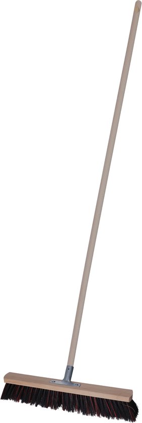 Brumag Straatbezem Tilemaster voor buiten terras tegels en klinkers - Harde bezemkop 50 cm breed - Houten steel van 139 cm van Brumag