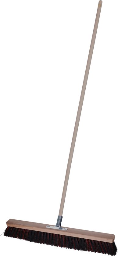 Brumag Straatbezem Tilemaster voor buiten terras tegels en klinkers - Harde bezemkop 60 cm breed - Houten steel van 139 cm van Brumag