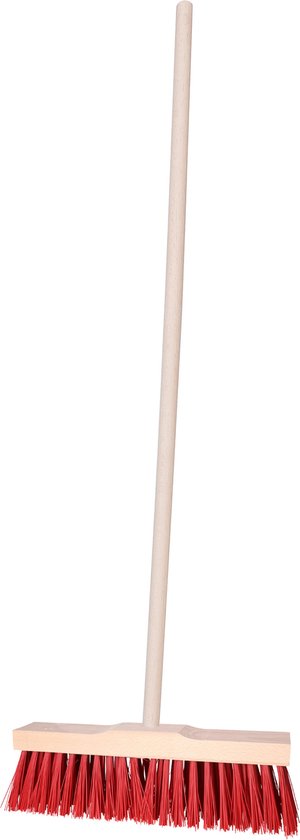 Brumag Straatbezem Vulla voor buiten - Kop 42 cm met extra veel vezels - rood - Houten steel 130 cm van Brumag