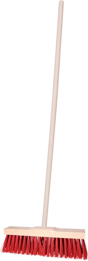 Brumag Straatbezem Vulla voor buiten - Kop 42 cm met extra veel vezels - rood - Houten steel 140 cm van Brumag