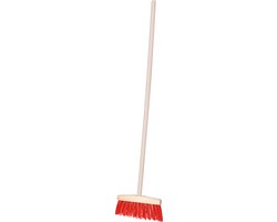 Brumag Voegenbezem Vega voor randjes - Harde vezels - 30 cm breed - Houten steel van 120 cm - smalle kop - rood van Brumag