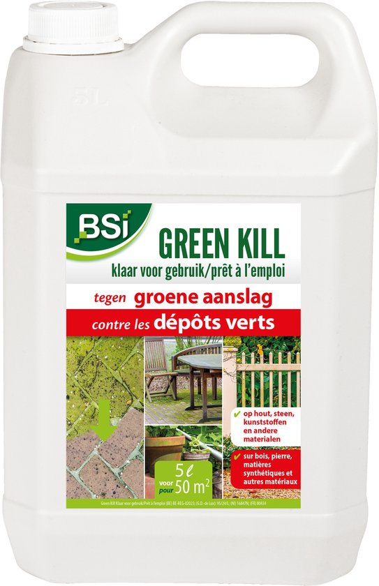 BSI - Green Kill klaar voor gebruik - Groene aanslagreiniger voor alle ondergronden en materialen - 5 L voor 50 m² van Merkloos	