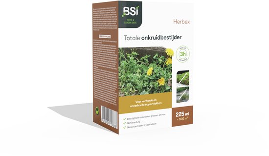 BSI - Herbex - Ideaal bestrijdingsmiddel tegen onkruiden, grassen en mos - 225 ml voor 125 m² van Merkloos	