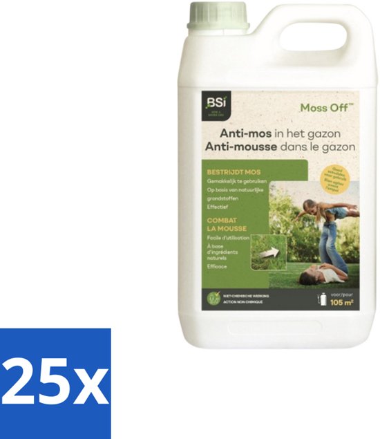 BSI – MossOff Gazon – Mosbestrijding – 2,5 L - Bulkverpakking - 25 stuks van Merkloos	