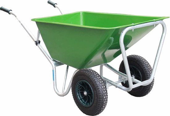 BT-Tools Kruiwagen Basic stal Groen 160 liter met 2 luchtbanden van BT-Tools