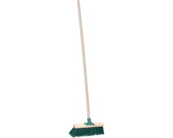 Budget Buitenbezem - groen - hout - hard - 34 x 140 cm - straatbezem - tegelbezem - schoonmaak van BUD