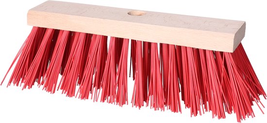 Buemag Bezemkop - Elaston - rood - hout - hard - 25 cm - 24mm - straatbezem/buitenbezem van Buemag
