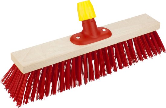 Buemag Bezemkop - Elaston - rood - hout - hard - 30 cm - 24mm - straatbezem/buitenbezem - universele steelhouder van Buemag