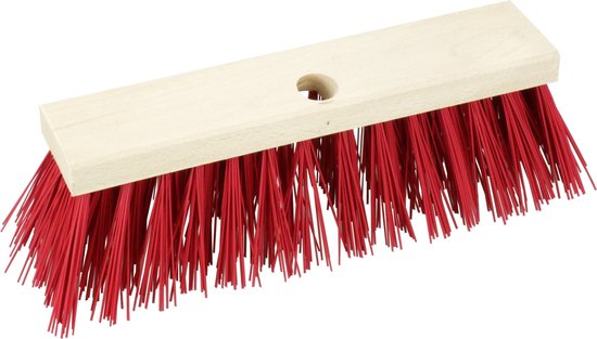 Buemag Bezemkop - Elaston - rood - hout - hard - 30 cm - 24mm - straatbezem/buitenbezem van Buemag
