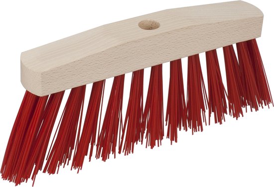 Buemag Bezemkop - Elaston - rood - hout - hard - 30 cm - 24mm - straatbezem/buitenbezem van Buemag