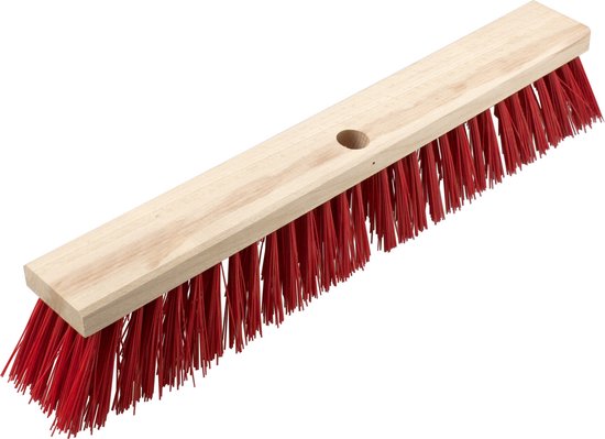 Buemag Bezemkop - Elaston - rood - hout - hard - 50 cm - 24mm - straatbezem/buitenbezem van Buemag