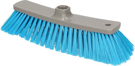 Buemag bezemkop zacht - 34.5 cm - kunststof - grijs/blauw - binnen van Merkloos	