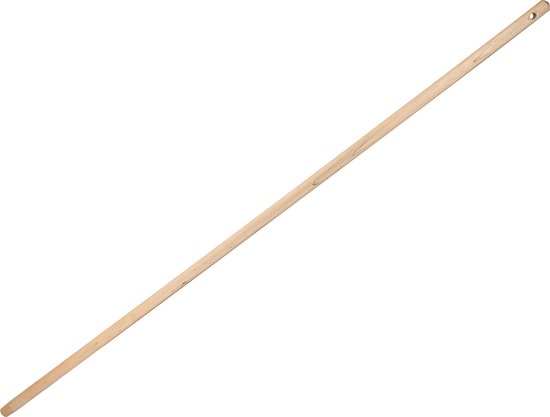 Buemag Bezemsteel universeel - hout - 140 cm - D24 mm - met klem-uiteinde - ophang oog - bruin - extra lang van Buemag