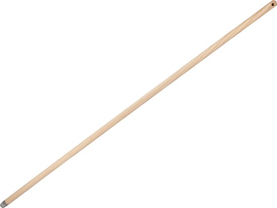 Buemag Bezemsteel universeel - hout - 140 cm - D24 mm - schroefdraad uiteinde - ophang oog - extra lang van Buemag