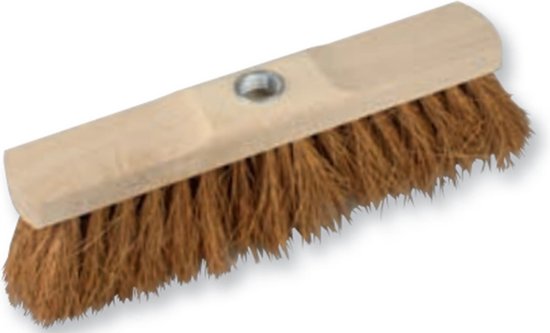 Buemag Buiten bezemkop - FSC hout - schroefdraad - 29 cm - kokosnoot vezels - bruin - straatbezem/buitenbezem van Buemag