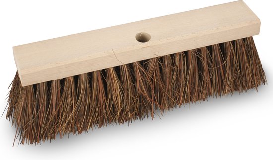 Buemag harde Bezem kop - Piassava - extra sterk - FSC hout - bruin - 40 cm - straatbezem - buitenbezem - groot van Buemag