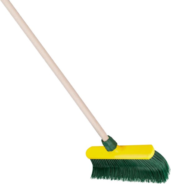 Buemag klauw bezem kop 30 cm - houten steel 130 cm - voegenbezem - kunstgras bezem - Kromme hoek vezels van Buemag