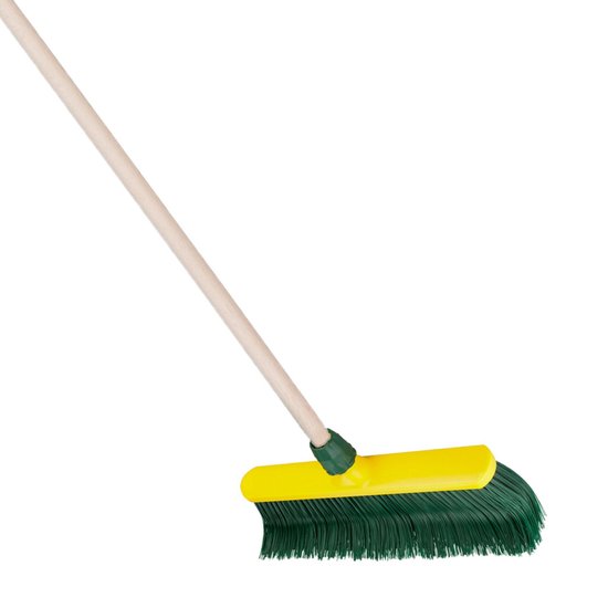 Buemag klauw bezem kop 40 cm - houten steel 130 cm - voegenbezem - kunstgras bezem - Kromme hoek vezels van Buemag