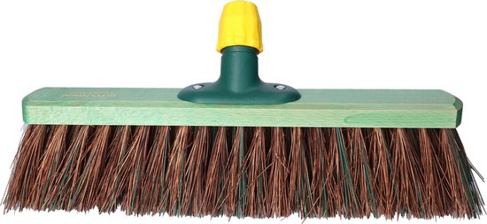 Buemag Straatbezem - groen - kunststof/palmvezels - 40 cm - buitenvegen van Merkloos	