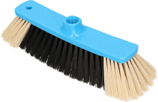 Buemag zachte bezemkop - kunststof - blauw/zwart - Kamerbezems - B35 cm - binnen - diverse vloeren - Schroefdraad aansluiting