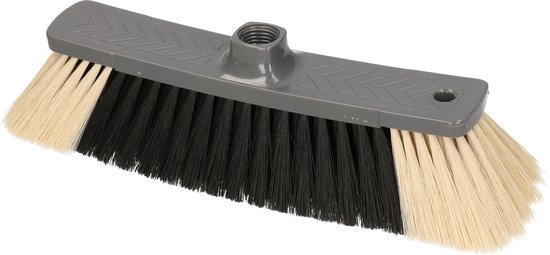 Buemag zachte bezemkop - kunststof - grijs/zwart - Kamerbezems - B35 cm - binnen - diverse vloeren - Schroefdraad aansluiting van Merkloos	