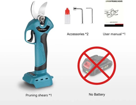 Buylin Elektrische Snoeischaar zonder Accu - Geschikt voor Makita 18V Accu - Ø35MM - 4 Tandwielen - Incl. Accessoires en Opbergkoffer van Buylin