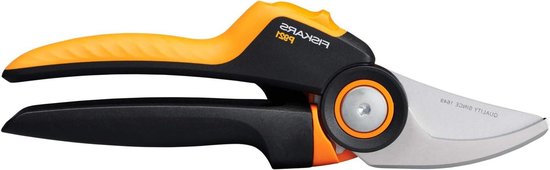 Bypass Pruning Shears M X-Series PowerGear P921 with Rotating Handle for Young Branches and Twigs Non-Stick Coated Stainless Steel Blades Length: 20 cm Black/Orange 1057173 van Merkloos	