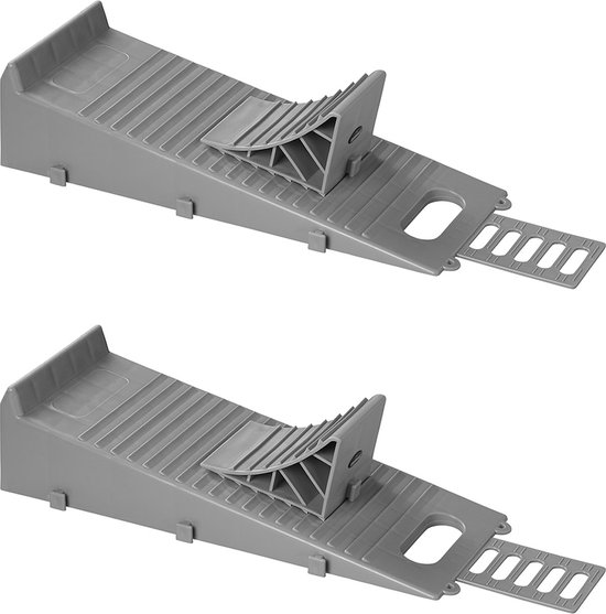 Campout Oprijblok met Wielkeg - Oprijblokken - Wielbalans - Breedte 20 cm - Oprijbrug - Leveller - Verbeterde Nivellering - Geribbeld oppervlak - Geschikt bij Oneffen Ondergrond - Max 5000 kg belastbaar - Inclusief draagtas - 2 stuks van Campout