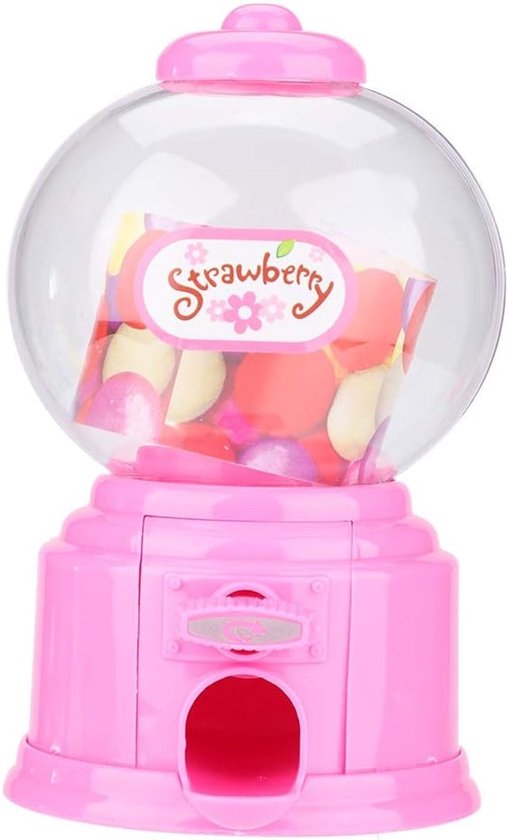 Candy Machine Portable Kids Candy Machine Plastic Mini Balls Bean Dispenser Children Kindergarten (Pink) van Merkloos	