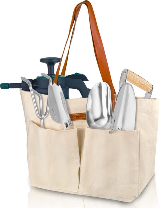 Canvas Tuingereedschapstas, 55 cm, tuingereedschap, tuinaccessoires, multifunctionele tas, tuingereedschapstas met zakken, uniseks van Gardi Rex