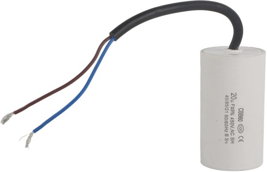 Capacitor 450V - CBB60 Motor Start Capacitor 450V 20uF Microfarad Capacitor met Draad Kabel - Capaciteit en Spanning van Merkloos	