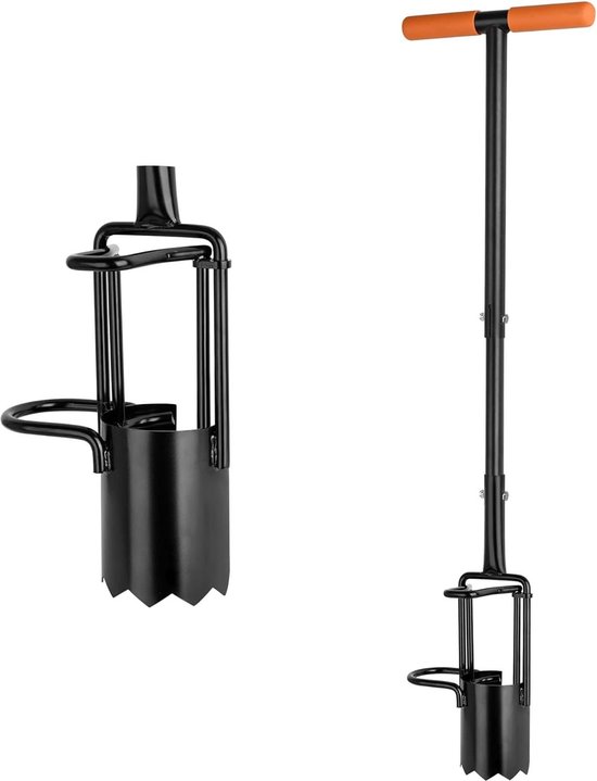 Carbon Steel Bulb Planter Tool for Seed Planting and Transplanting - Long Handled Garden Sampler for Lawn Aeration and Grave Holes van Augerpro