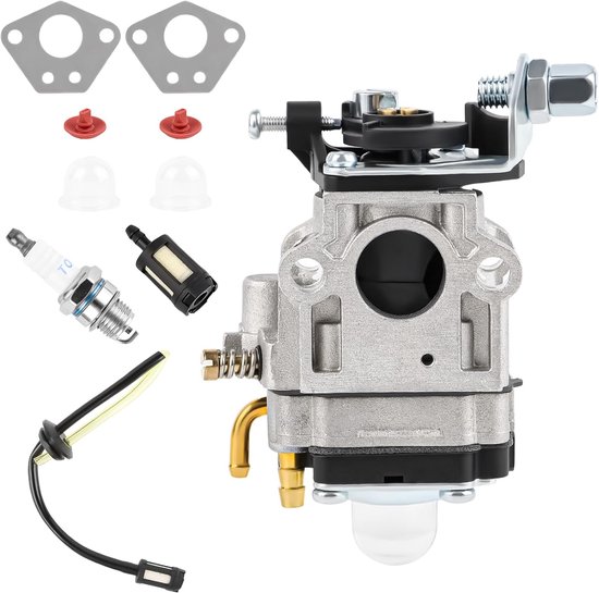 Carburateur Kit voor Bosmaaier - Geschikt voor TB43 1E40F-5 BC52 CG430 CG520 - 43cc 52cc - 31mm Grastrimmer Onderdelen - Kettingzaag Carburateur - Revisieset met Brandstoffilter - Bougie - Primer Bulb - Pakking