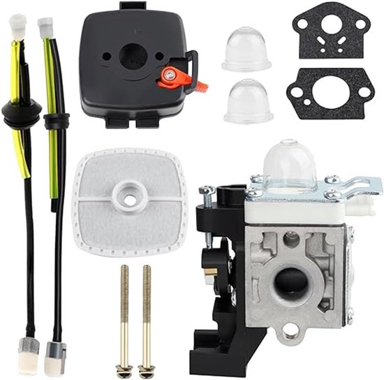 Carburateur Set - Reparatie Kit - Bosmaaier Onderhoud - Compleet Met Onderdelen - 11 Stuks - Zilver Zwart