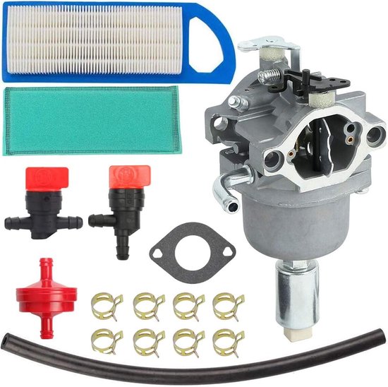 Carburateur voor Briggs & Stratton 594593 591731 590400 796078 498811 794161 795477 14,5 pk - 21 pk carburateur-afstelset met brandstofleiding-luchtfilterpakking van Hipa
