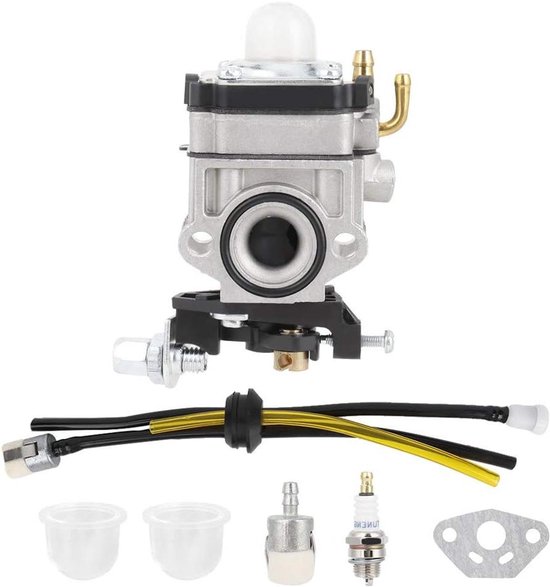 Carburateurset Grastrimmer - Reserveonderdeel Motor - Motoronderhoud Tuin - Verbeterde Brandstofefficiëntie - 15 x 13 x 6 cm - Zilver