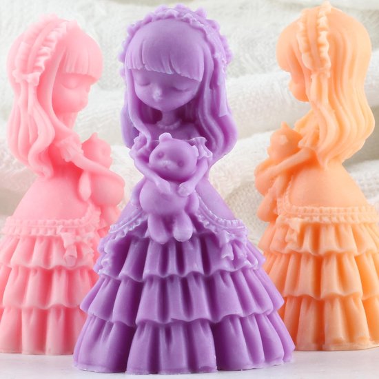 Cartoon kleine meisjes pop siliconen kaars schimmel - prinses meisje kaars schimmel - huis decoreren schimmel kaarsen - aromatherapie gips klei handwerk van Merkloos	